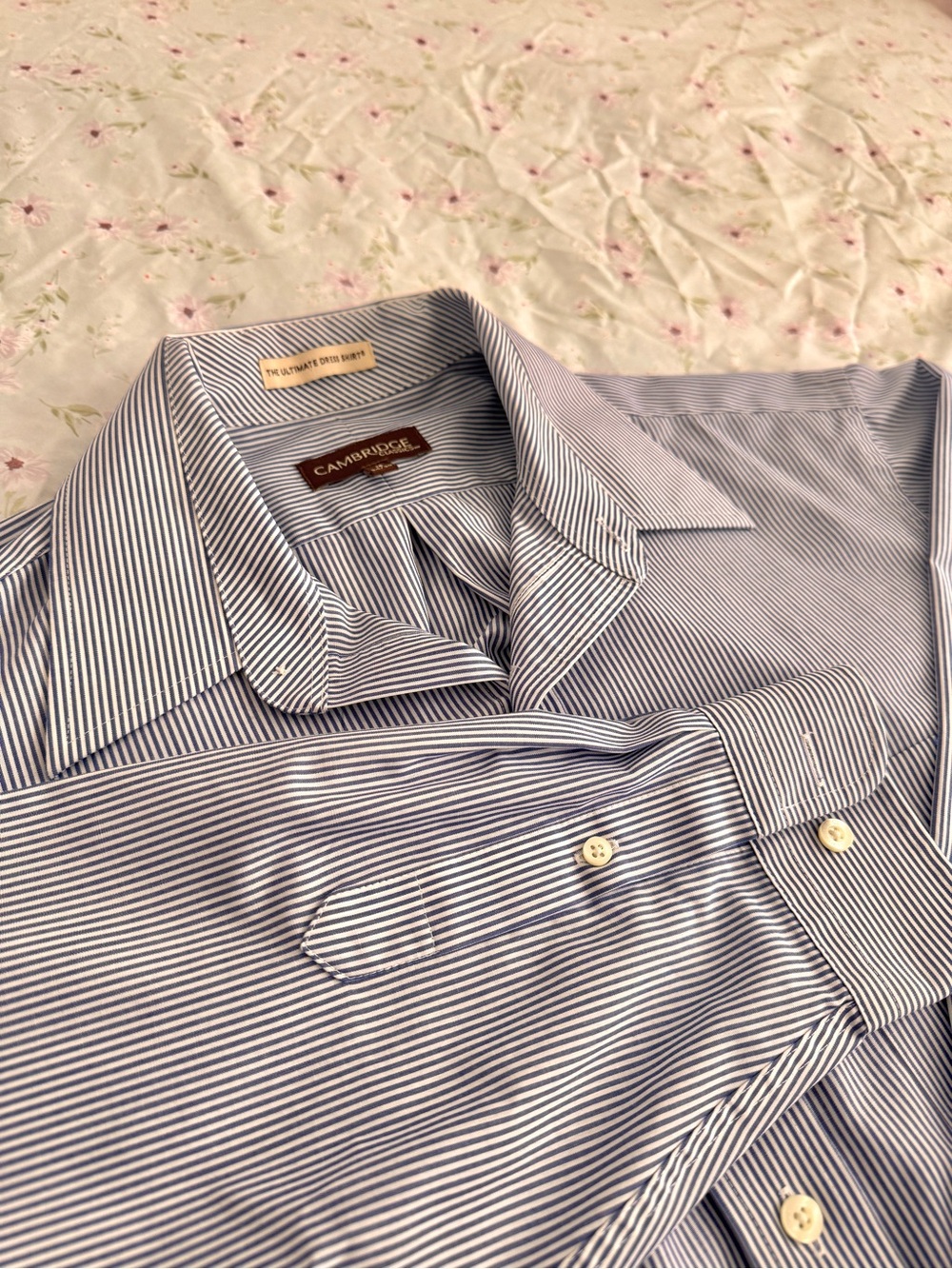 Cambridge Classics Blue and White Striped Dress Shirt